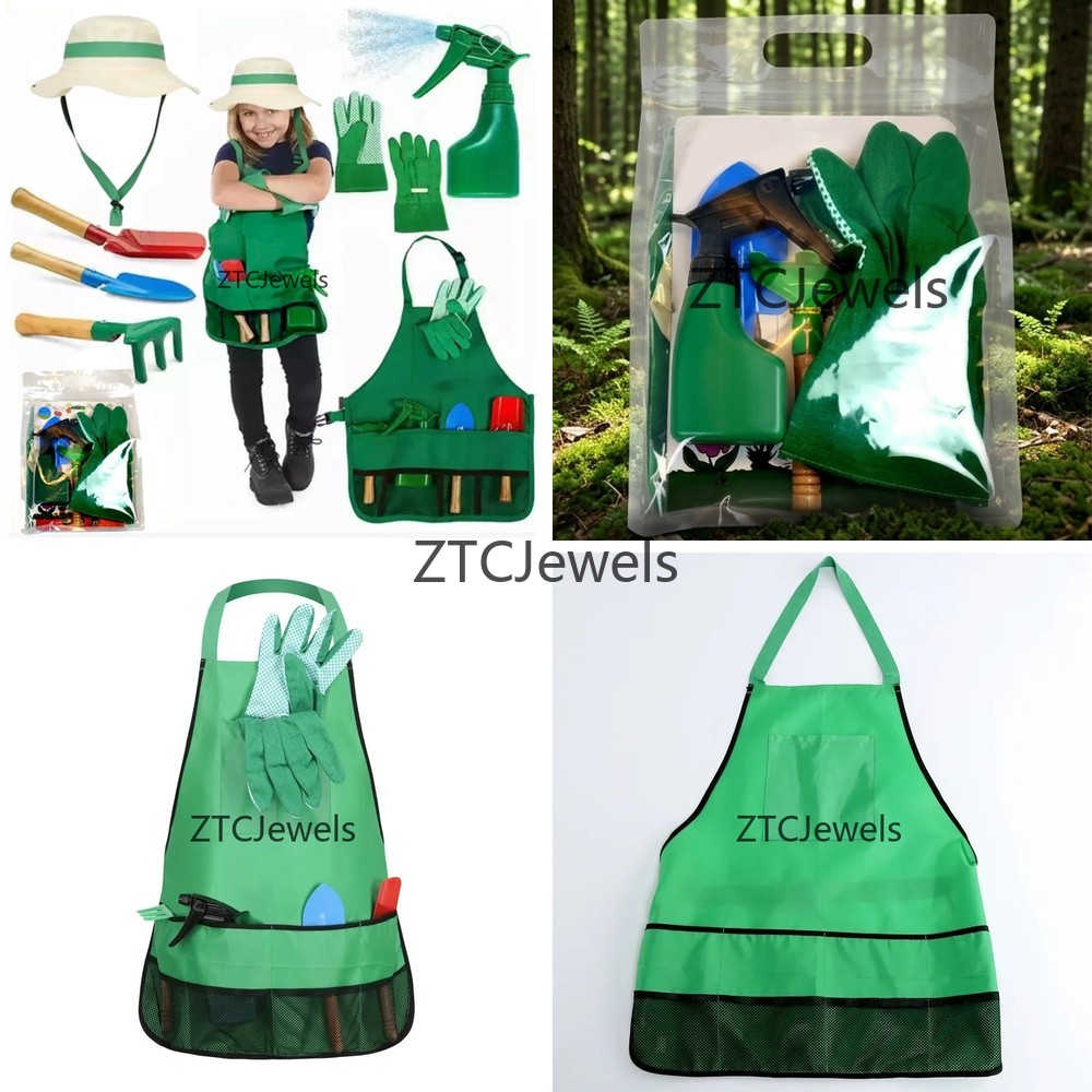 Gardening Tools Set - Çocuklar için bahçe önlüğü, eldivenli alet