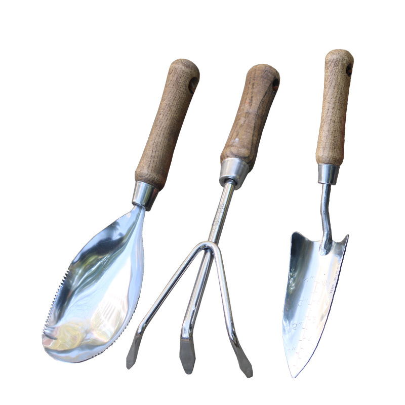 Gardening Tools Wooden - 8 Parçalı Ahşap Saplı Paslanmaz Çelik