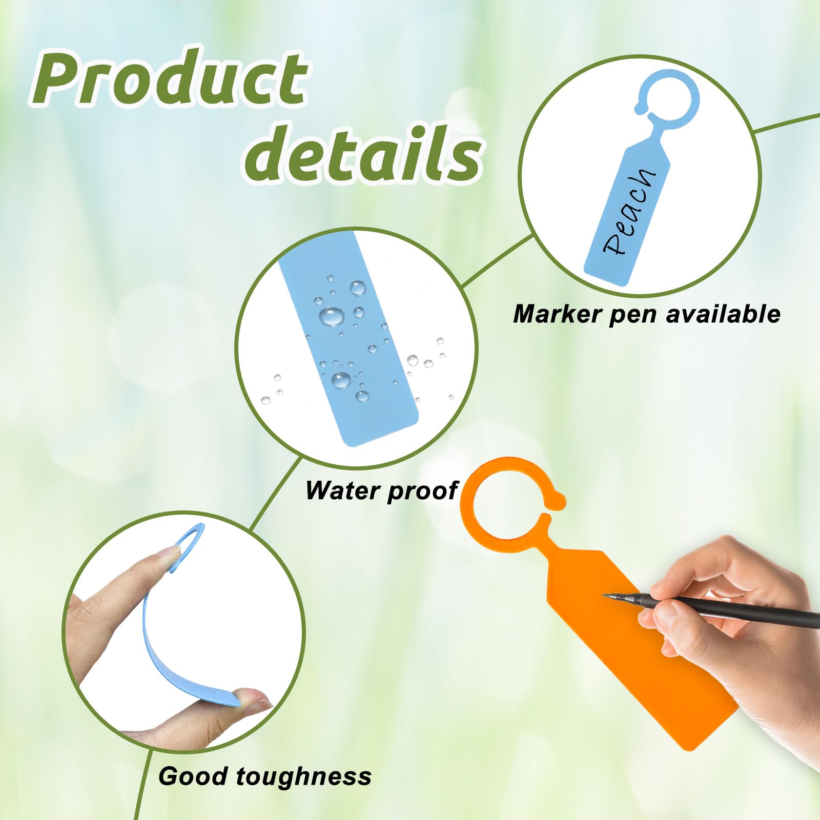 100 adet 10.7x2.3CM plastik ba - Garden Label Marker incelemesi ve fiyatı