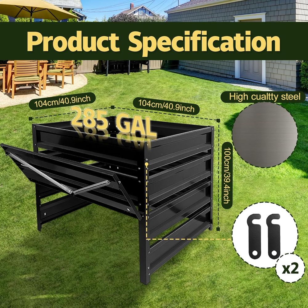 Kompost Kovası Dış Mekan - 285 - Compost Bin incelemesi ve fiyatı