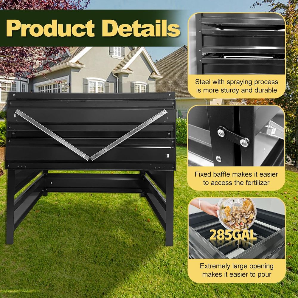Kompost Kovası Dış Mekan - 285 - Compost Bin incelemesi ve fiyatı